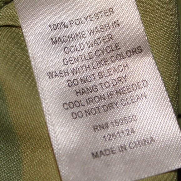 Maison d'Amelie, Blouse, XL, Chartreuse Green, Long Sleeve, Neck Tie, Polyester - Picture 4 of 5